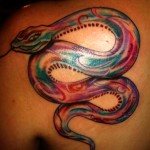 color abstract snake design tattoo by Adal