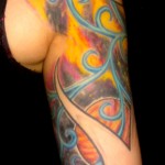 custom color ambient spiral sleeve tattoo