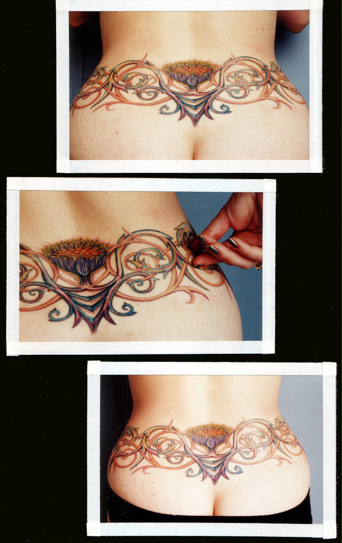 Custom Lotus Tattoo Backpiece