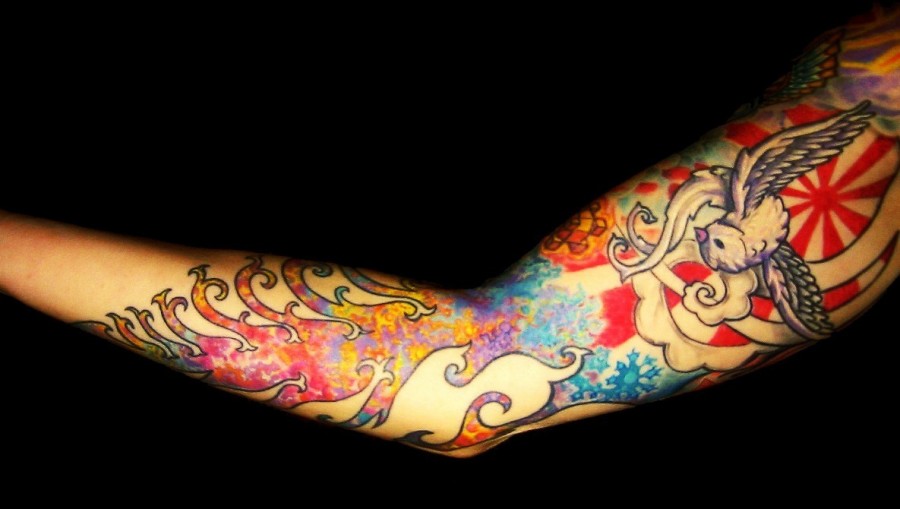 Colorful Fractal Tattoo Sleeve