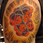 visionary psychedelic fractal color Alex Grey DMT molecule in progress by Majestic Tattoo