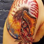 fractal color nautilus shoulder tattoo tribeca studio