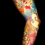 Full sleeve color fractal tattoo sleeve