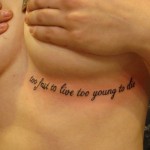 Too fast to live too young to die quote Johnny Thunders NYC tattoo
