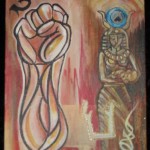 egyptian abstract isis oil painting