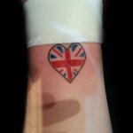 union jack british heart tattoo flag