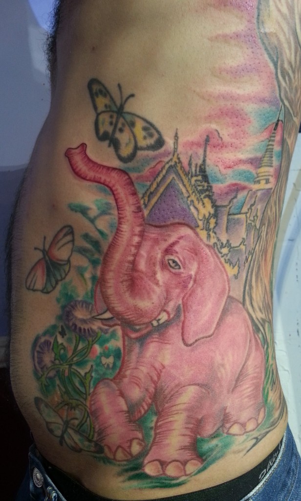 Pink Elephant Tattoo | Majestic Tattoo NYC