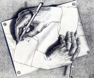 mc escher drawing hands