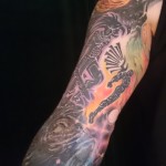 tribal tattoo outer space cover up sleeve majestic tattoo nyc adal ray