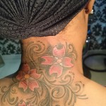 floral neck tattoo cover up
