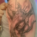 dragon black and grey tattoo shoulder