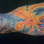 psychedelic vibrant color tattoo sleeve by adal ray majestic tattoo